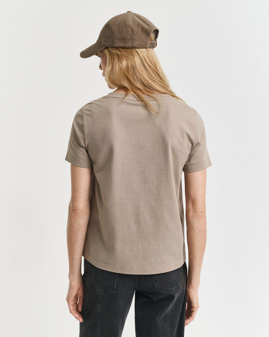 T-shirt Col V Écusson