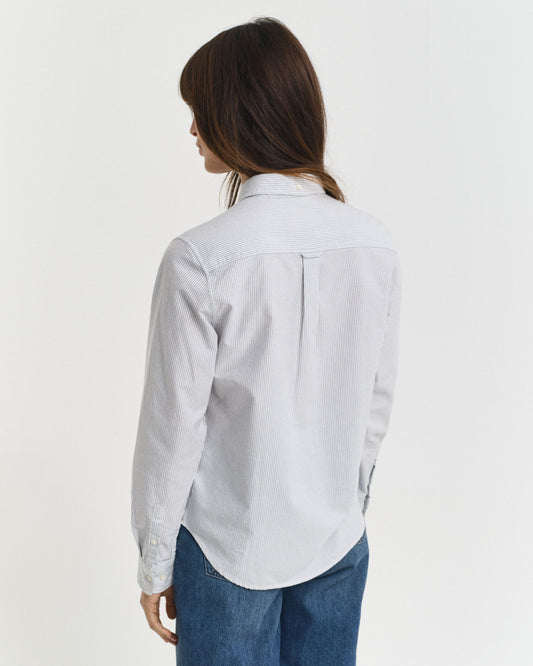Chemise Oxford Classique à Rayures Coupe Droite