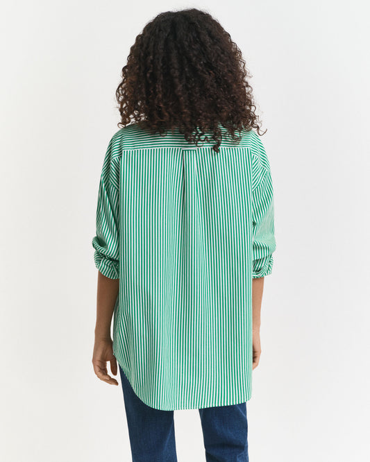 Chemise oversize classique en popeline rayée
