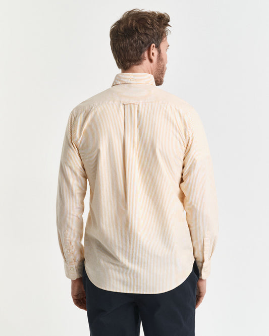Chemise Oxford classique à rayures banquier coupe droite