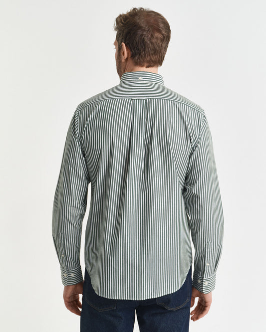 Chemise popeline rayée coupe droite