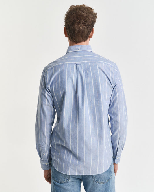 Chemise Oxford classique rayée coupe droite