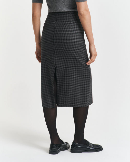 Jupe crayon midi en laine carreaux