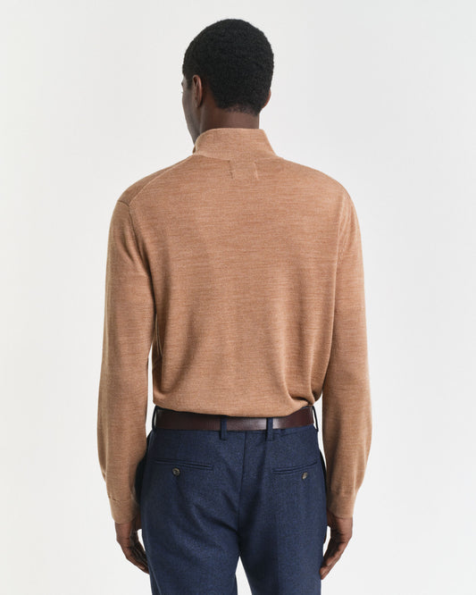 Pull à demi-zip en laine mérinos extra fine