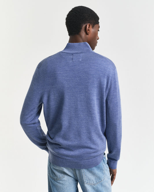 Chandail demi-zip en laine mérinos extra fine
