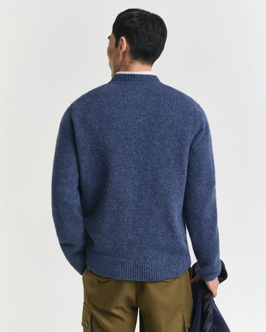 Pull ras du cou en laine écossaise