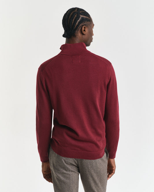 Pull mi-zippé en laine Mérinos extra fine