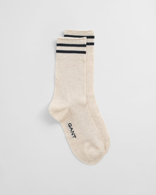 Chaussettes côtelées rayées