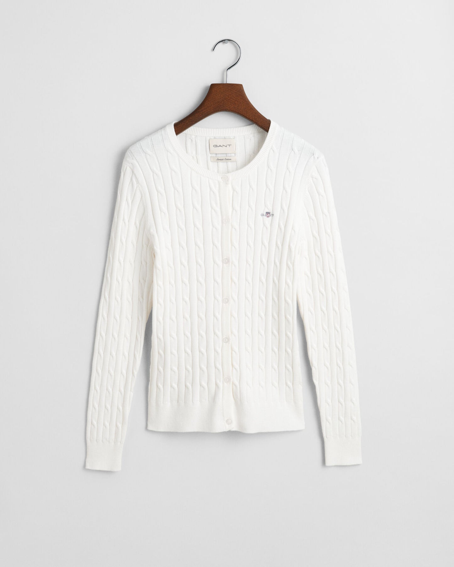 Cardigan en tricot torsadé de coton stretch
