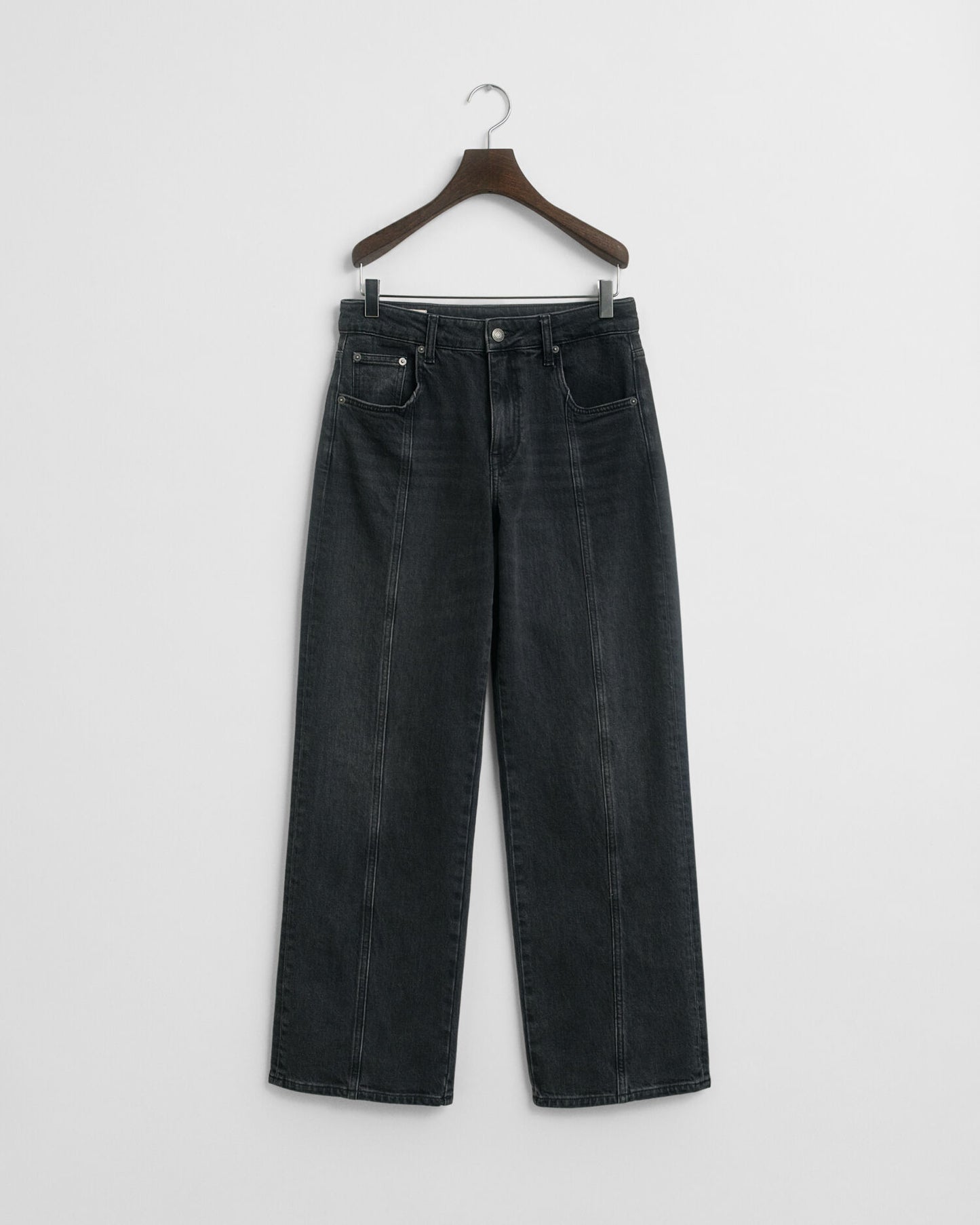 Jeans coupe droite décontractée avec coutures apparentes