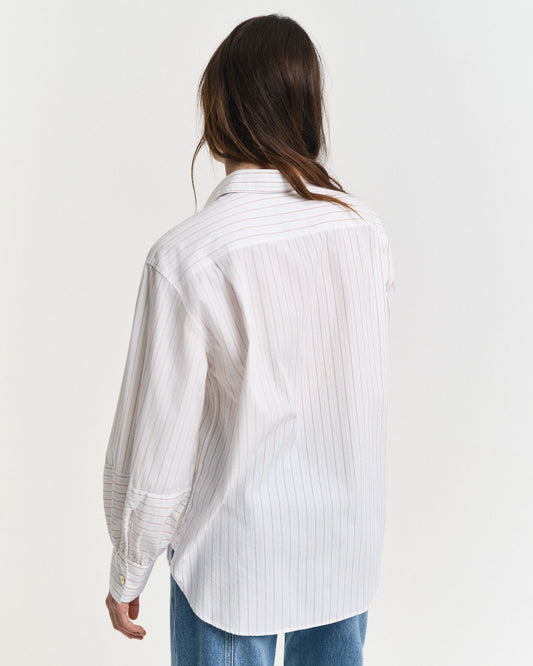 Chemise rayée à manches amples et coupe décontractée