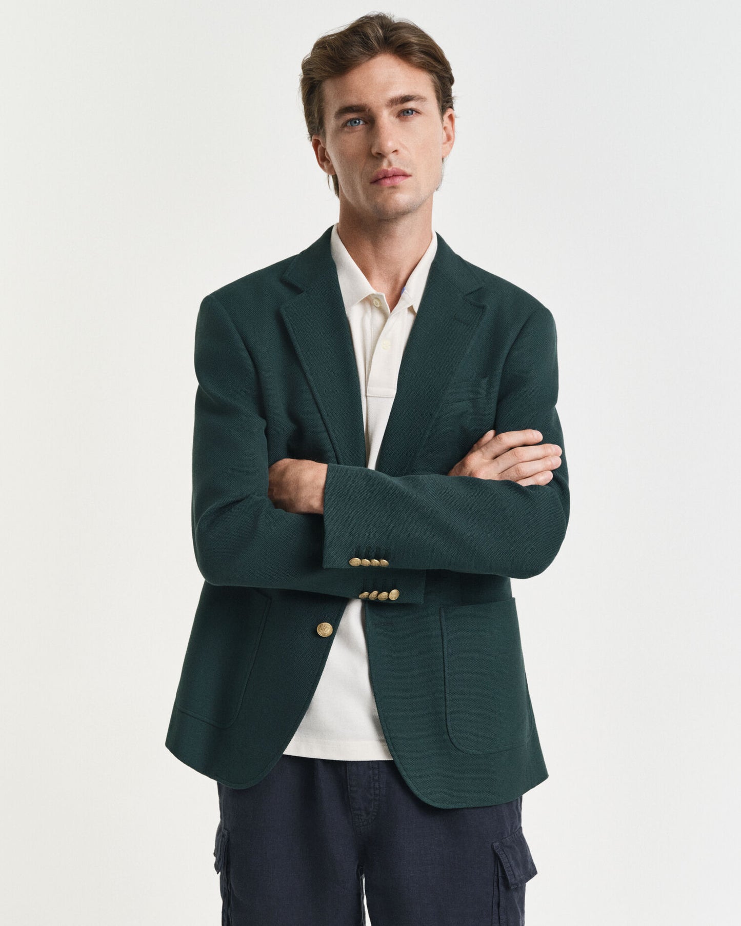 Schmal geschnittener Baumwoll-Club-Blazer