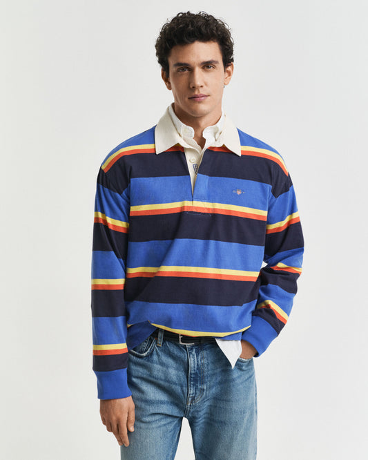 Polo lourd multi-rayé
