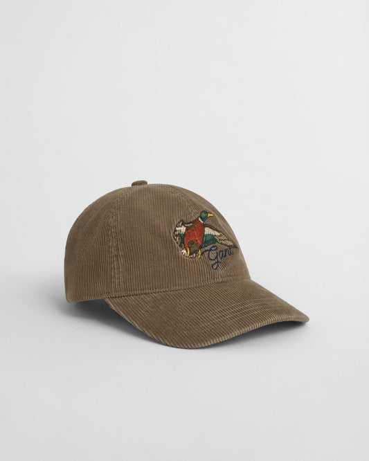 Casquette en velours côtelé lavé brodé