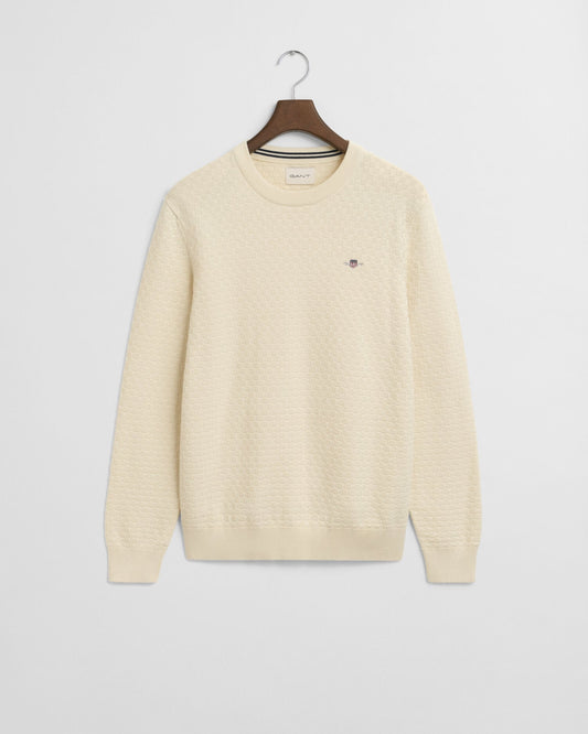 Pull ras du cou micro texturé