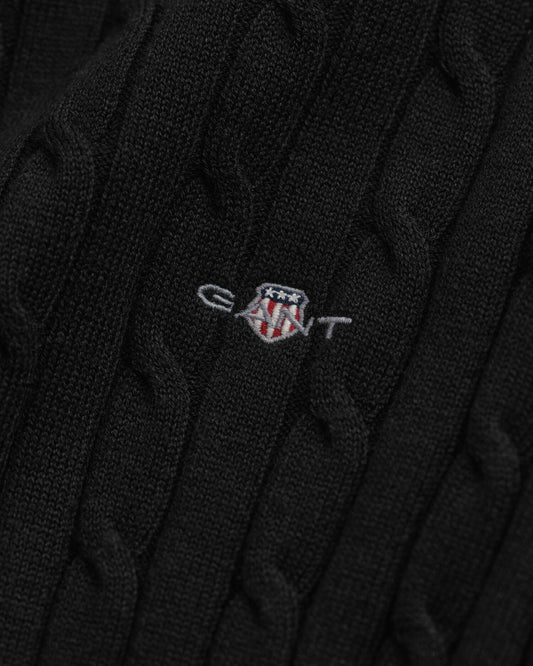 Pull en maille torsadée en coton stretch à col rond