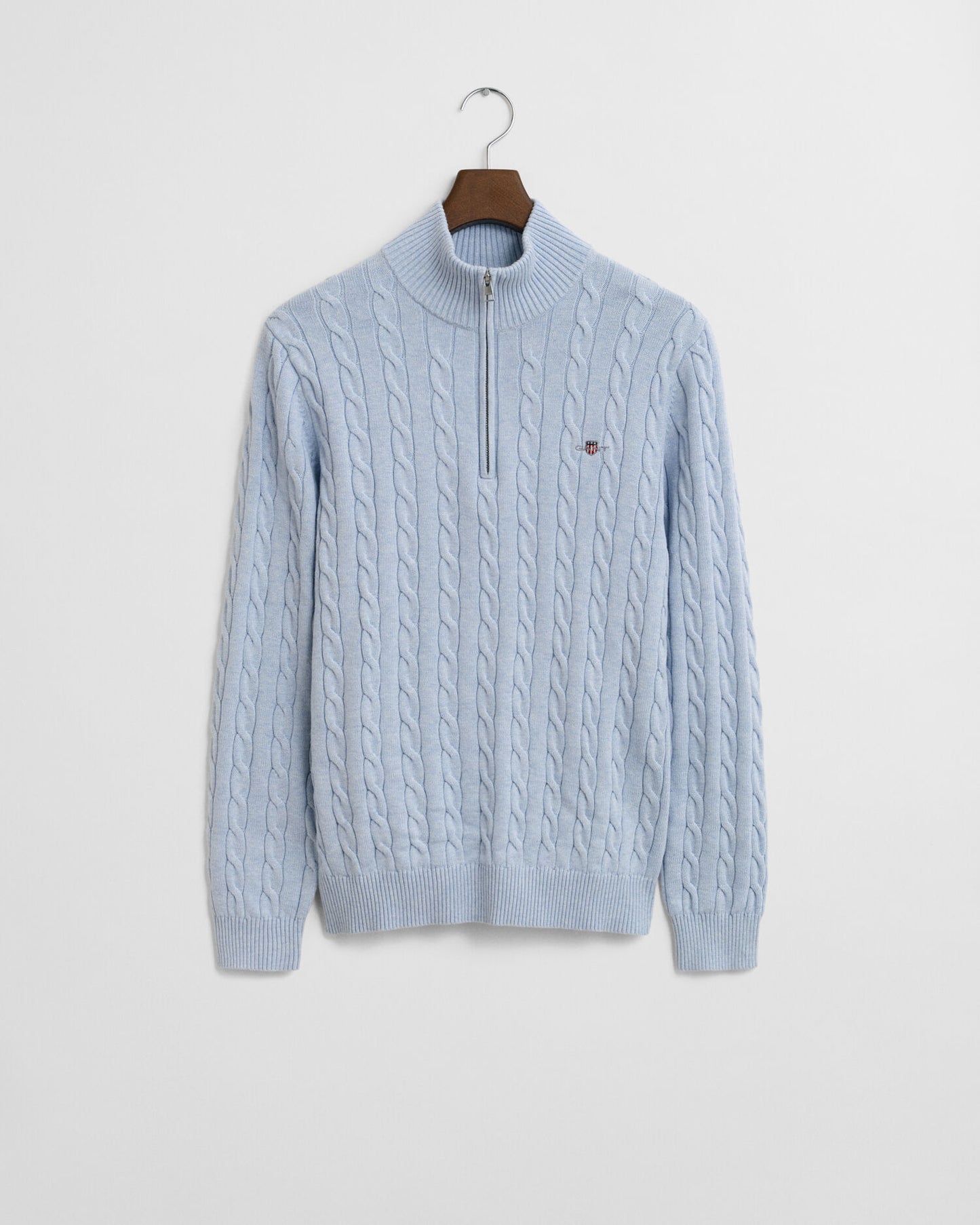 Chandail demi-zip en tricot torsadé de coton
