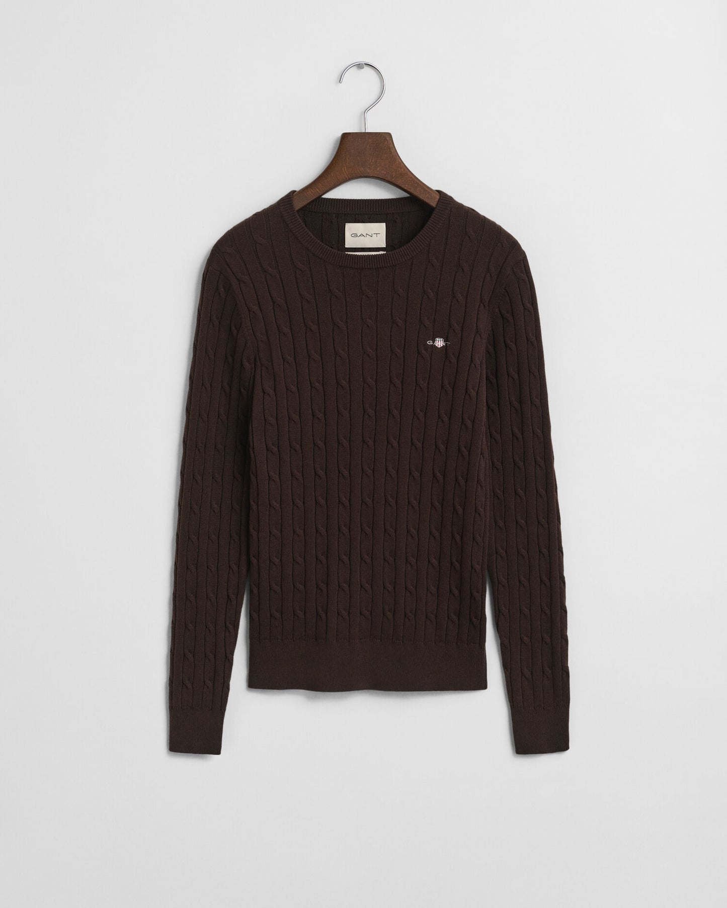 Pull ras du cou en maille torsadée de coton stretch