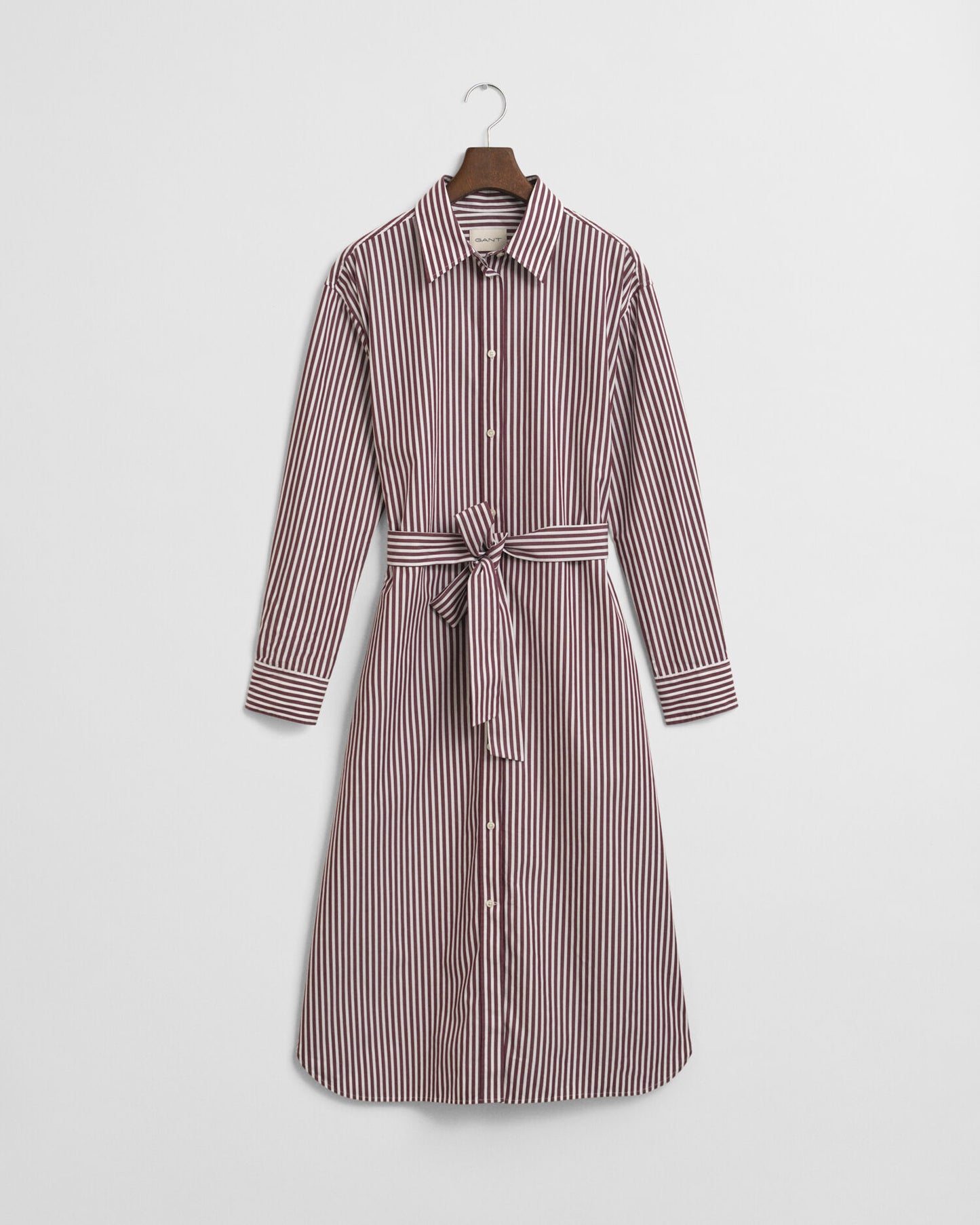 Hemdblusenkleid aus Popeline mit Gürtel