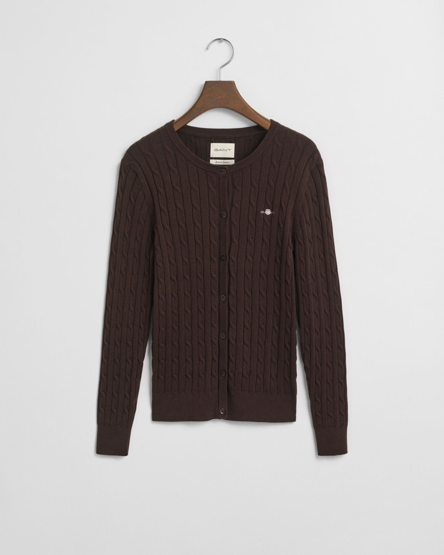 Cardigan aus Stretch-Baumwolle mit Zopfmuster