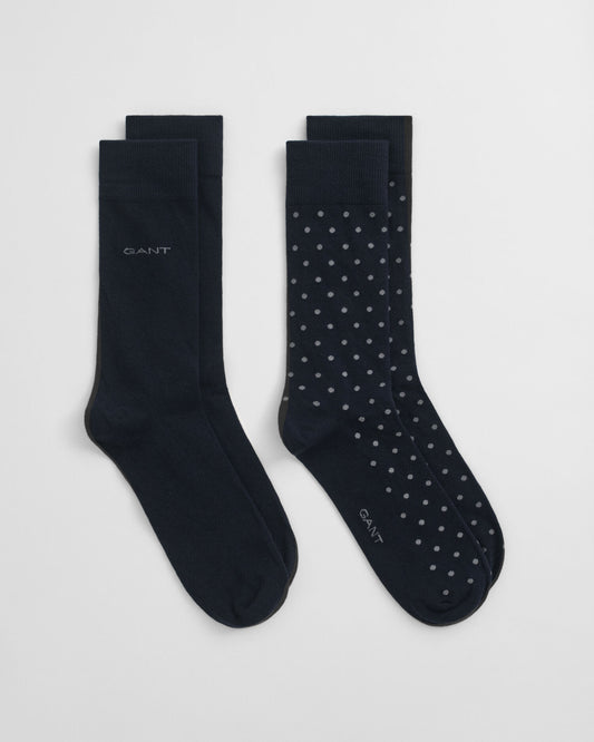 Lot de 2 paires de chaussettes à pois et unies