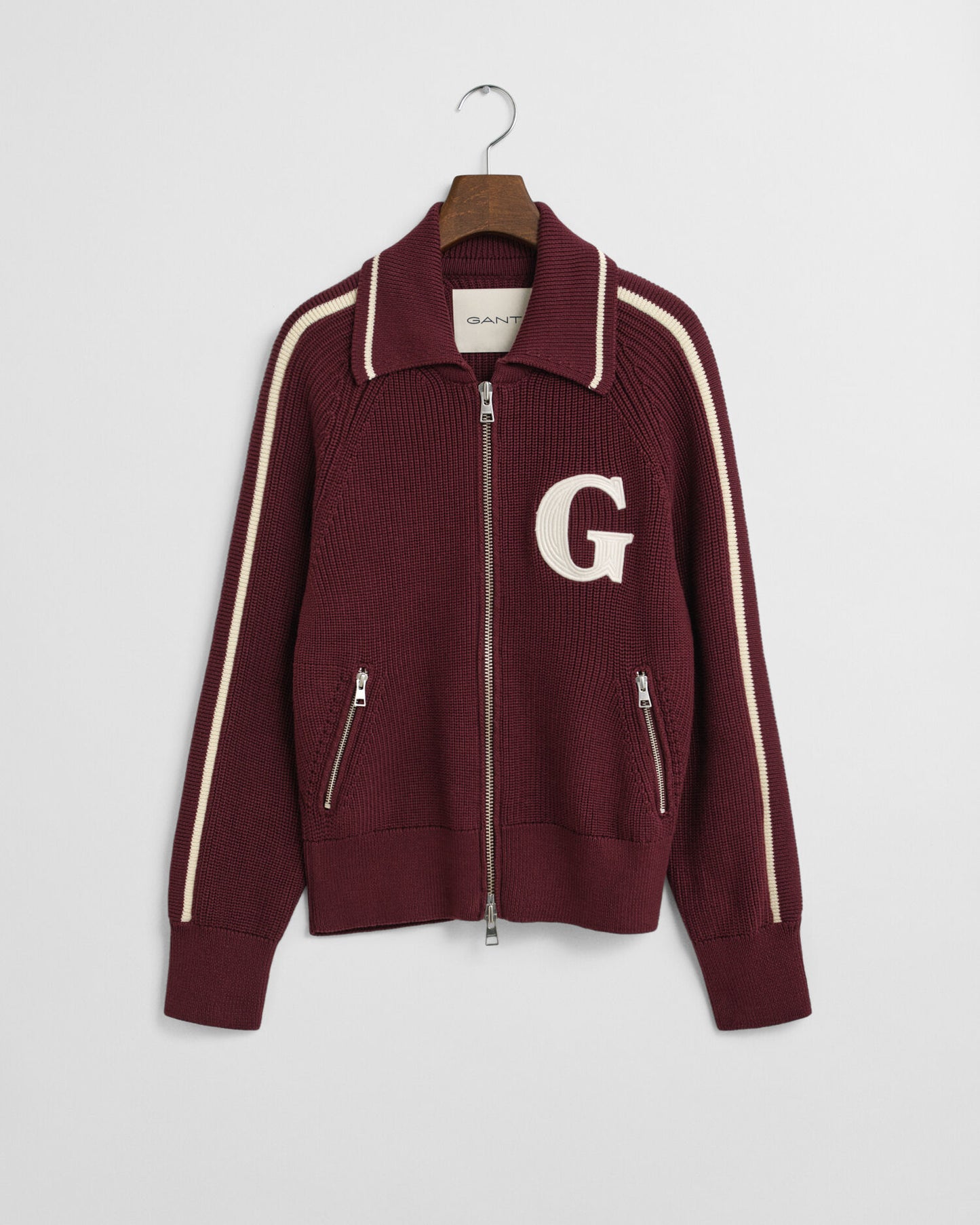 College-Strickjacke mit Reißverschluss