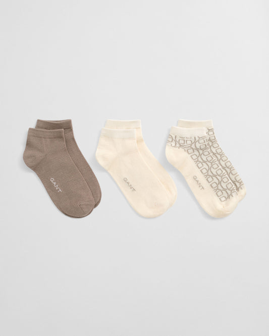Chaussettes basses à monogramme – paquet de 3
