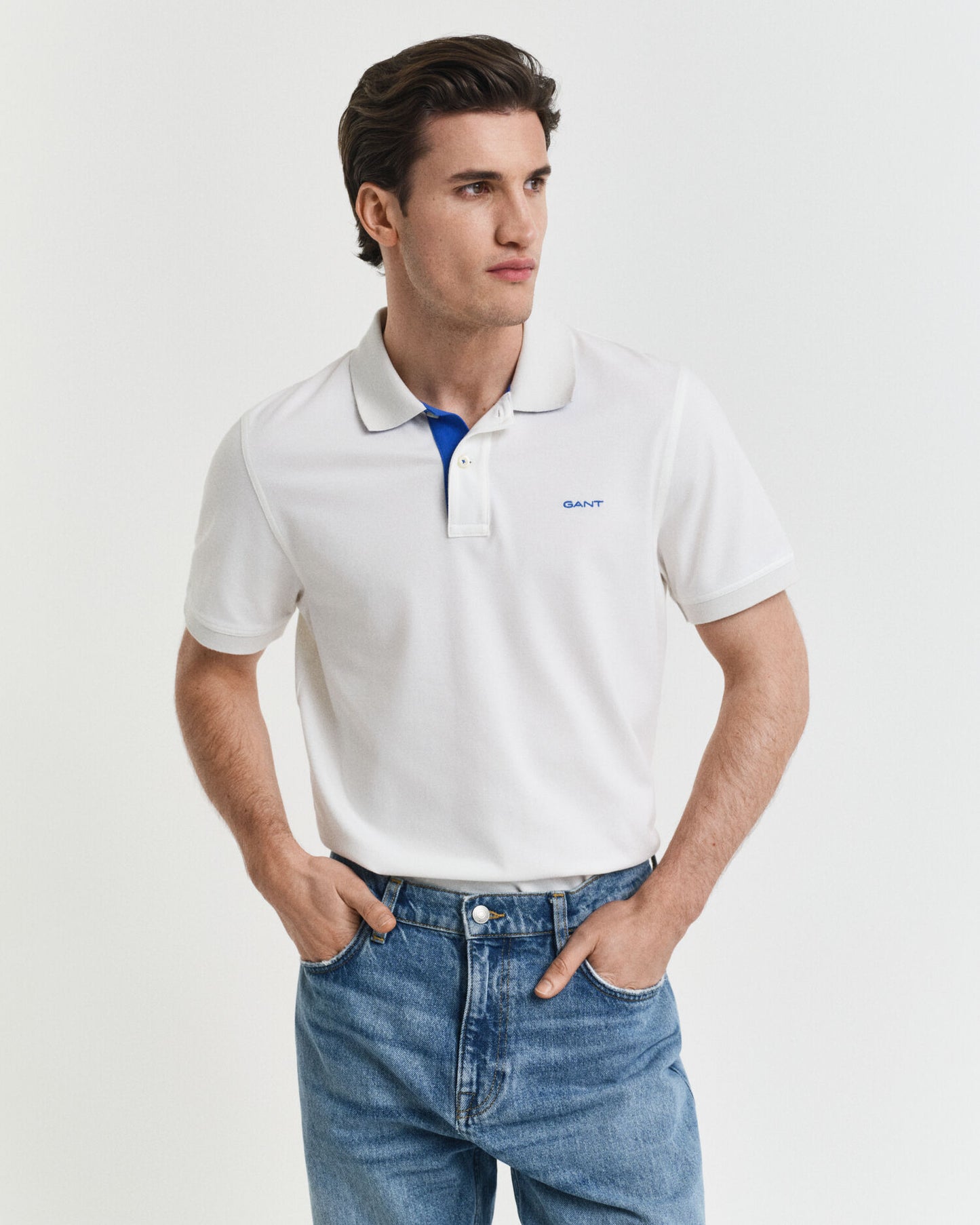 Polo en piqué contrastant