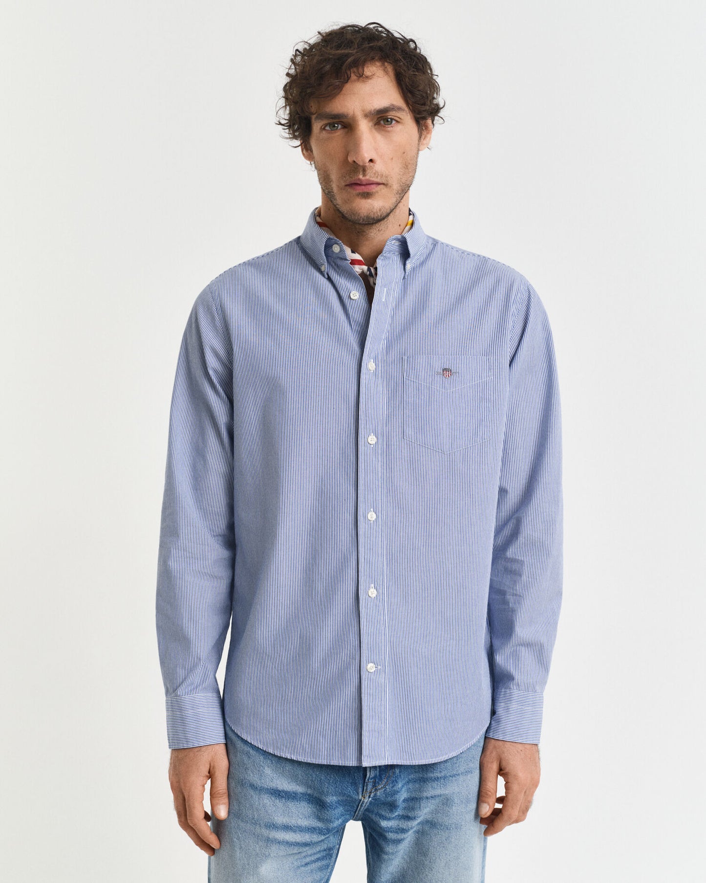 Chemise Popeline Classique Rayée Coupe Droite