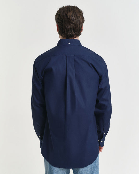Chemise Oxford en point de croix coupe droite