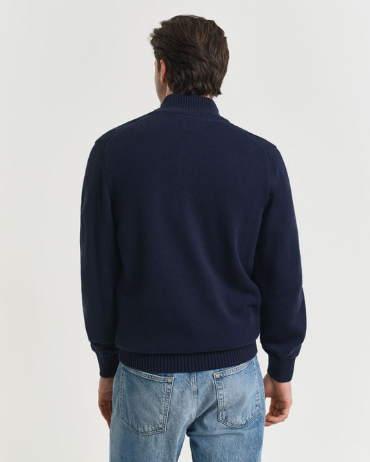 Pull décontracté en coton demi-zippé
