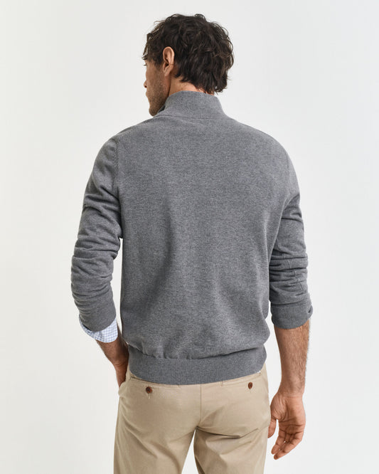 Pull demi-zippé en coton classique