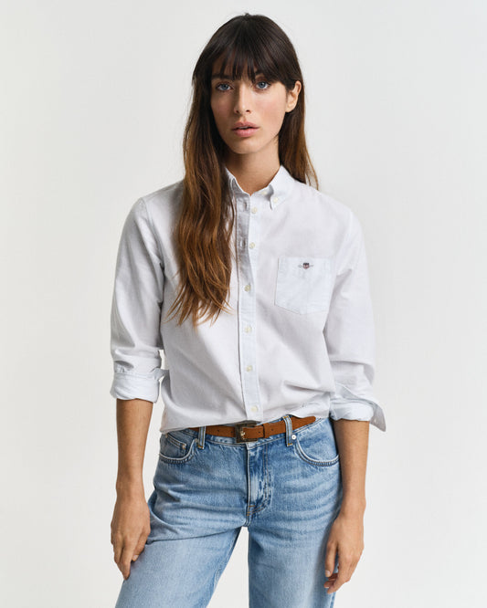 Chemise Oxford rayée classique coupe droite