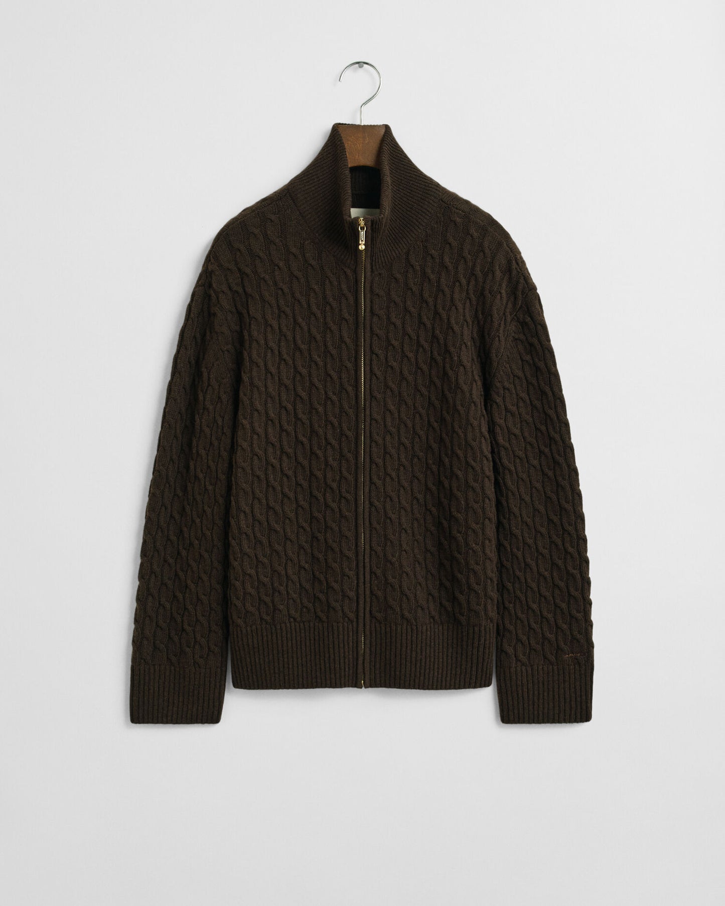 Zopfstrickjacke mit Reißverschluss