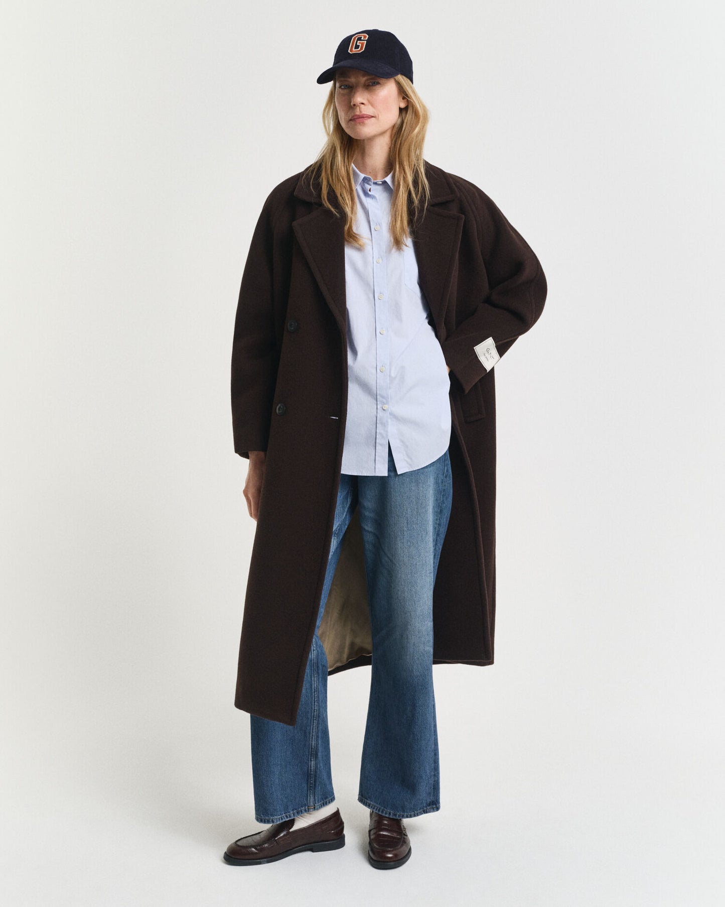 Chemise classique en popeline à coupe décontractée