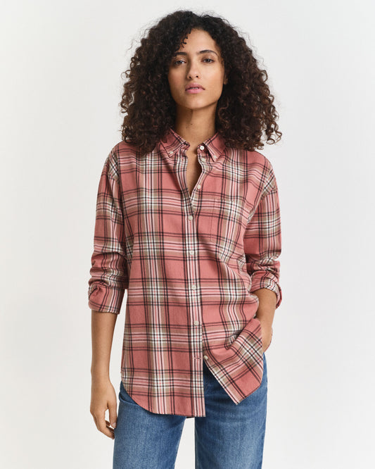 Chemise à carreaux en flanelle coupe décontractée