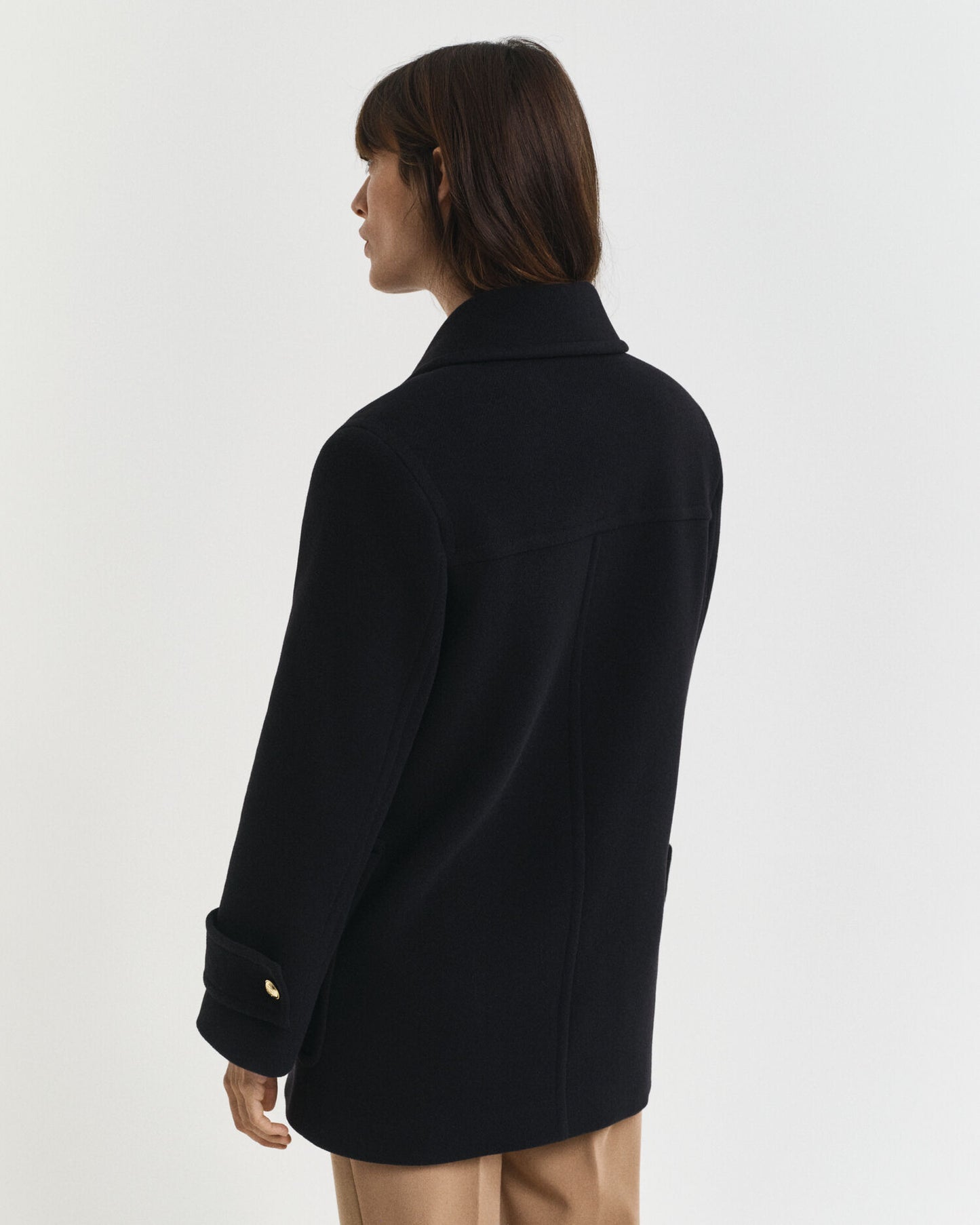 Caban mi-long en laine