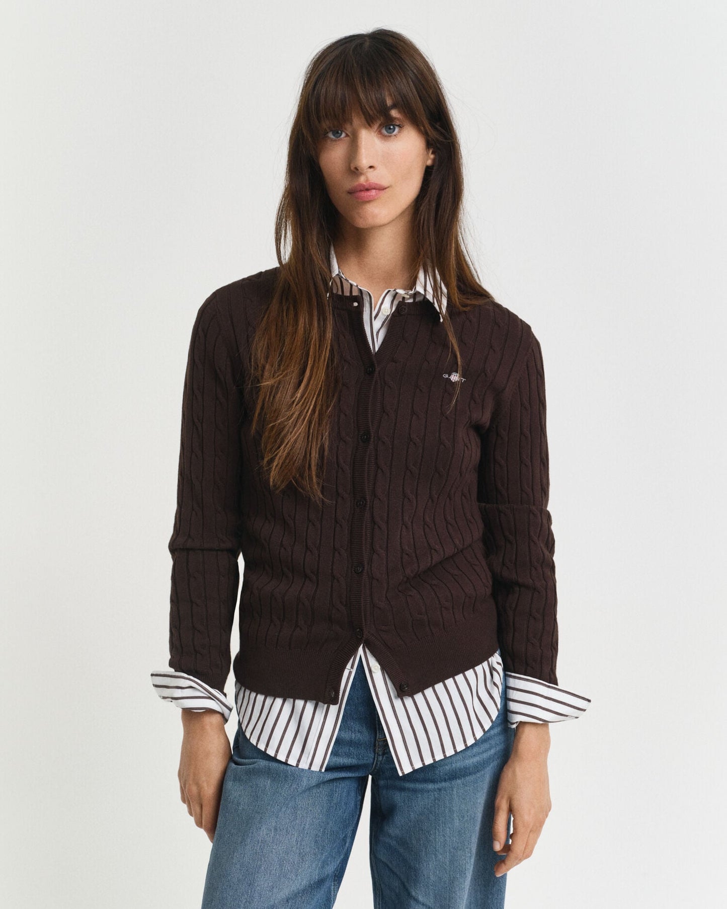 Cardigan torsadé en coton extensible