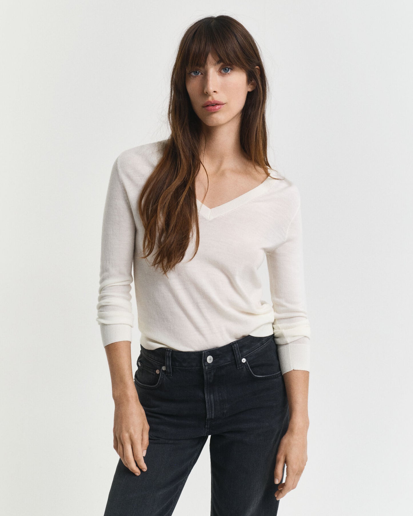 Pull col V en mérinos extra fin