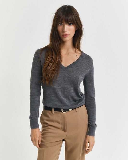 Pull col V en mérinos extra fin