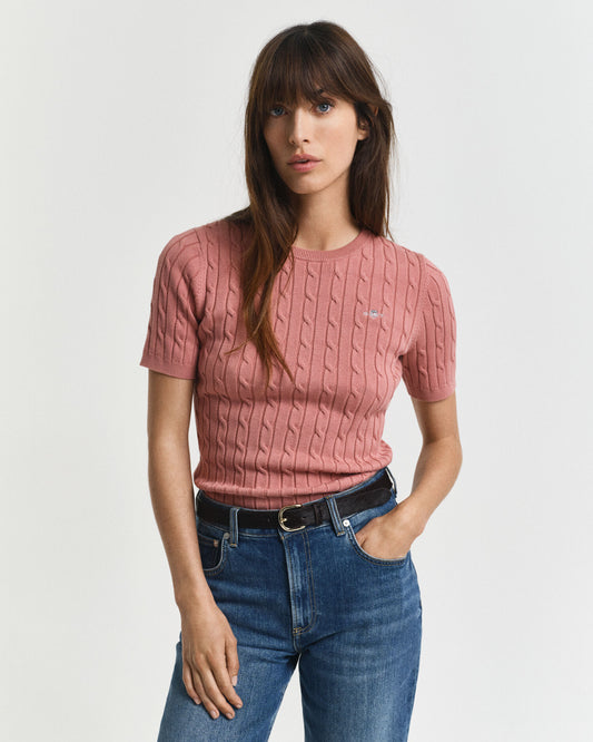 Pull torsadé en coton stretch