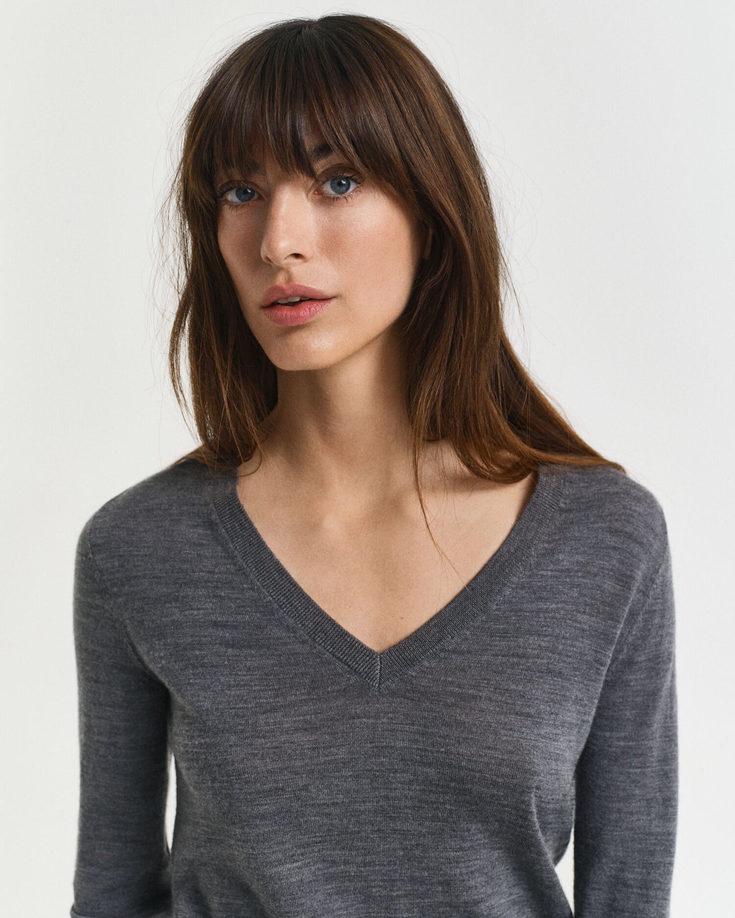 Pull col V en mérinos extra fin