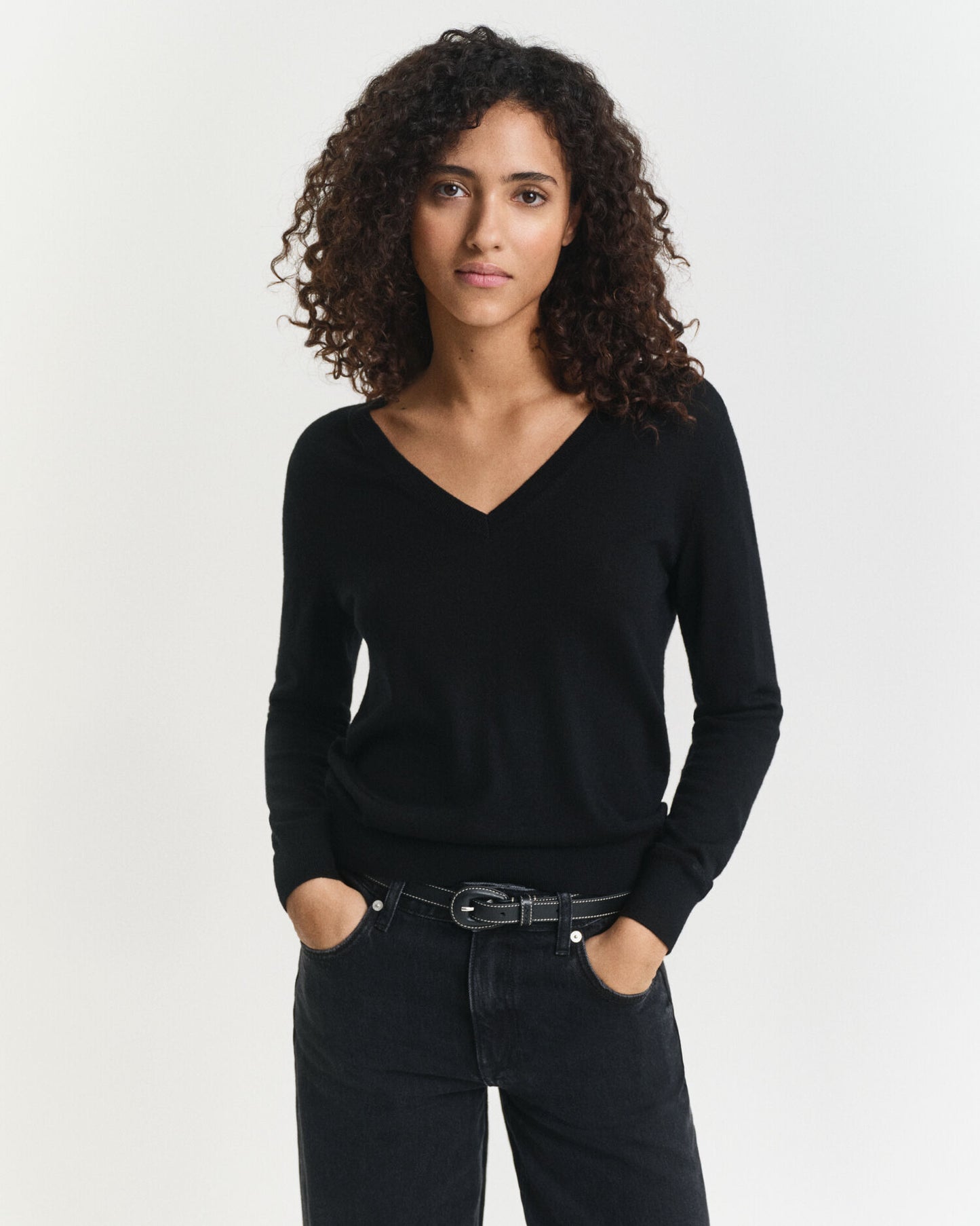 Pull col V en mérinos extra fin