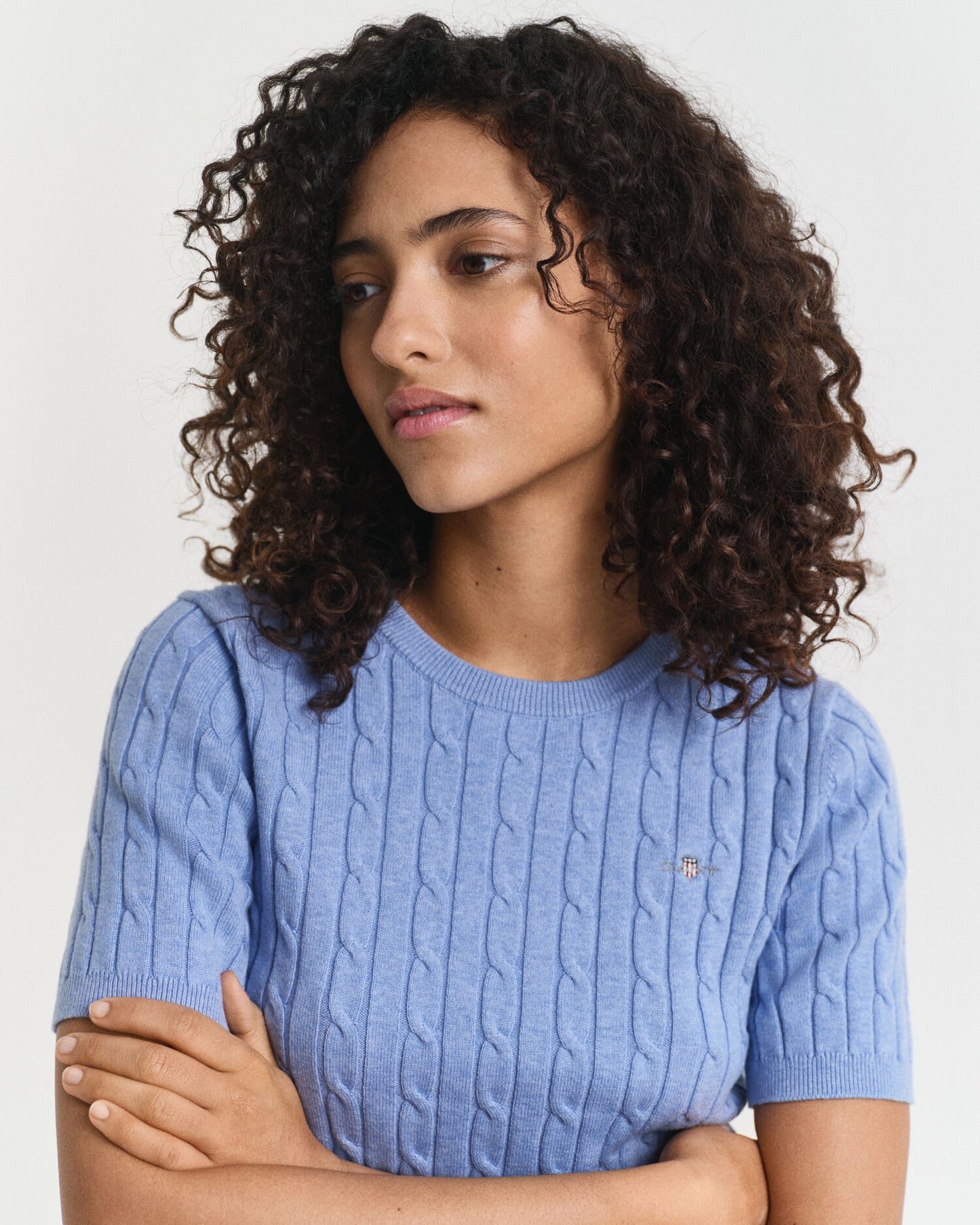 Pullover aus Stretch-Baumwolle mit Zopfmuster