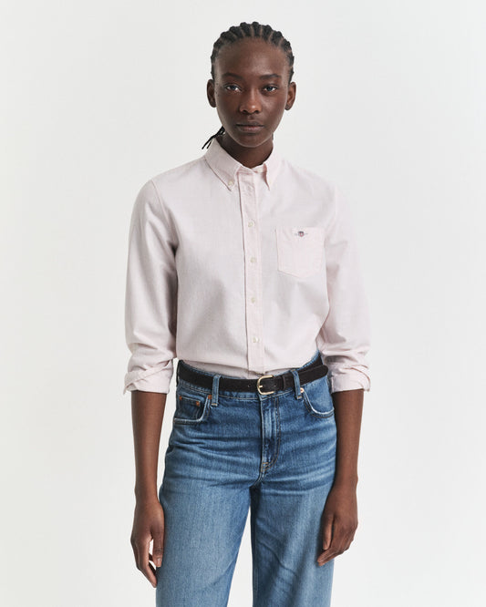 Chemise Oxford à rayures classique coupe droite