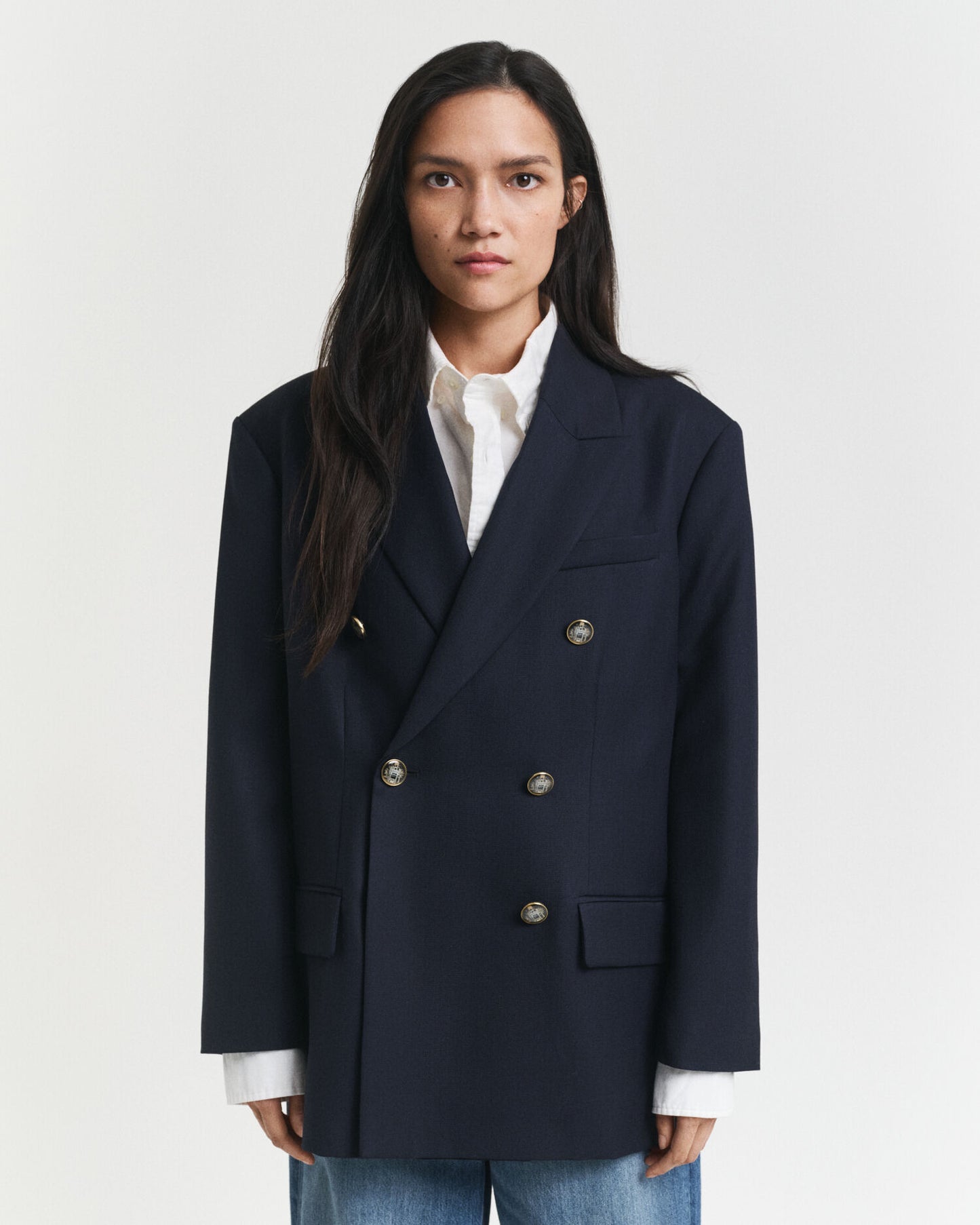 Oversized Blazer aus Woll-Hopsack