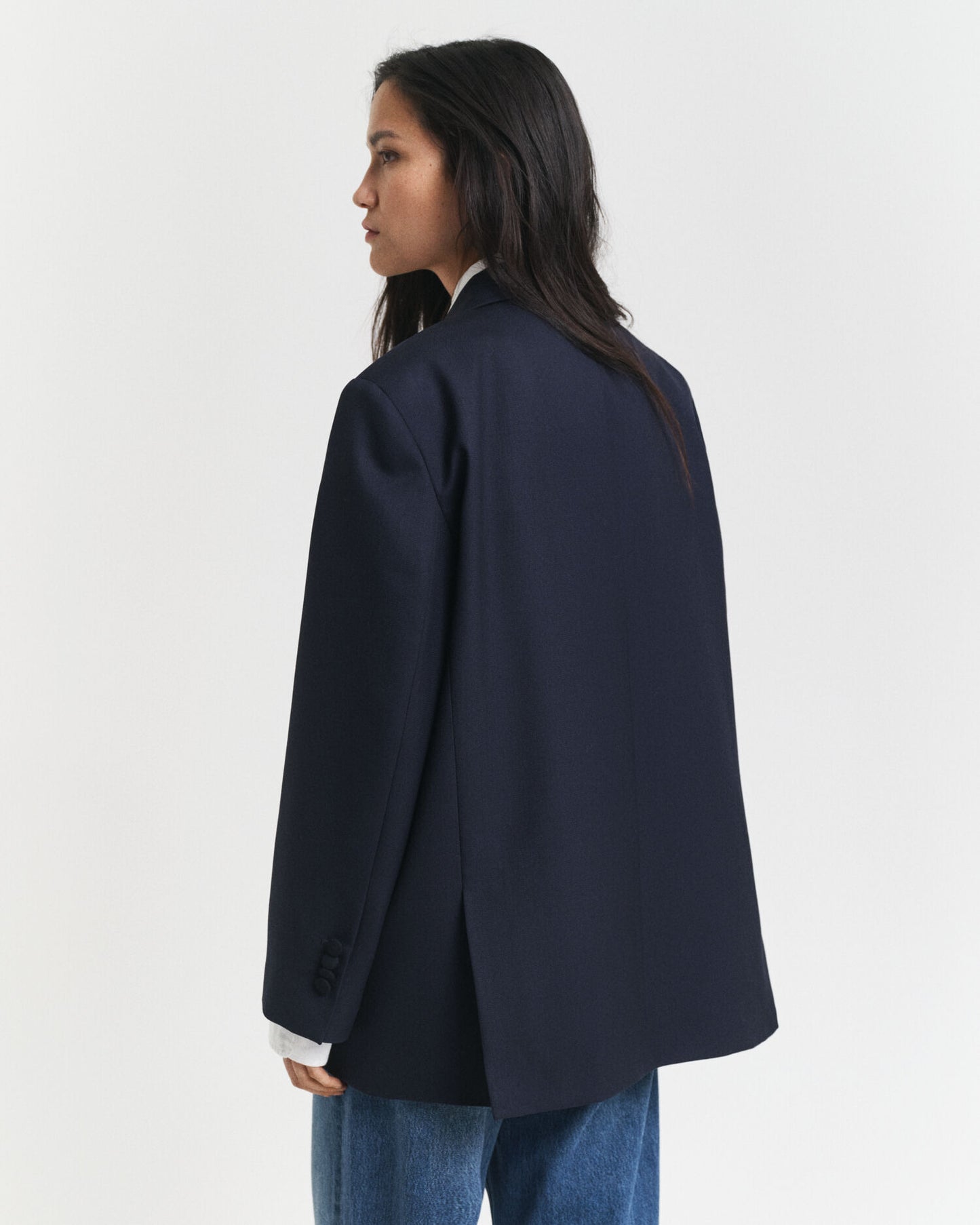 Oversized Blazer aus Woll-Hopsack