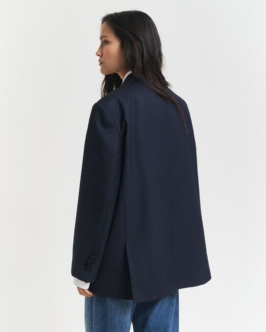 Blazer surdimensionné en hopsack de laine