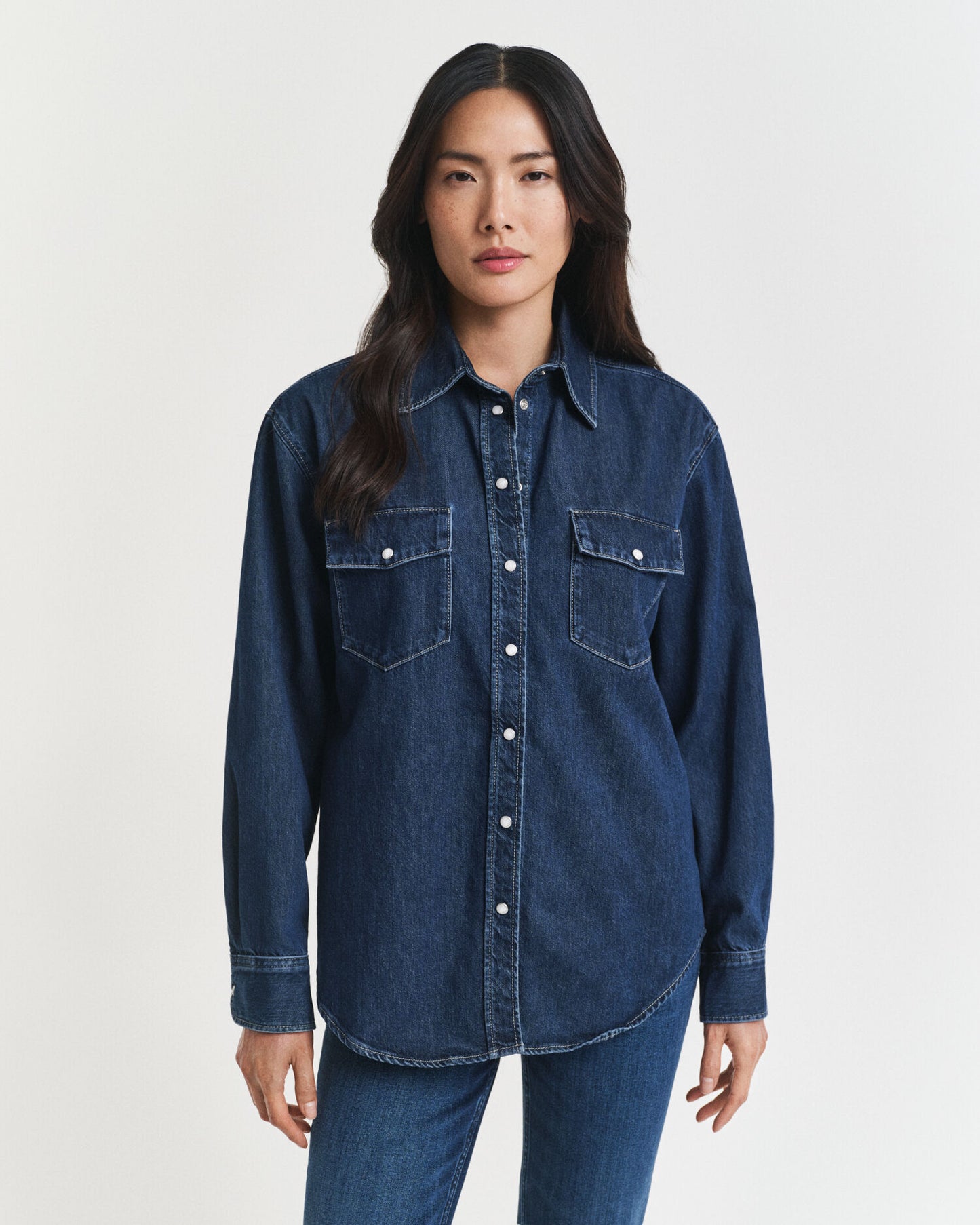 Relaxed Fit Jeanshemd mit Tasche