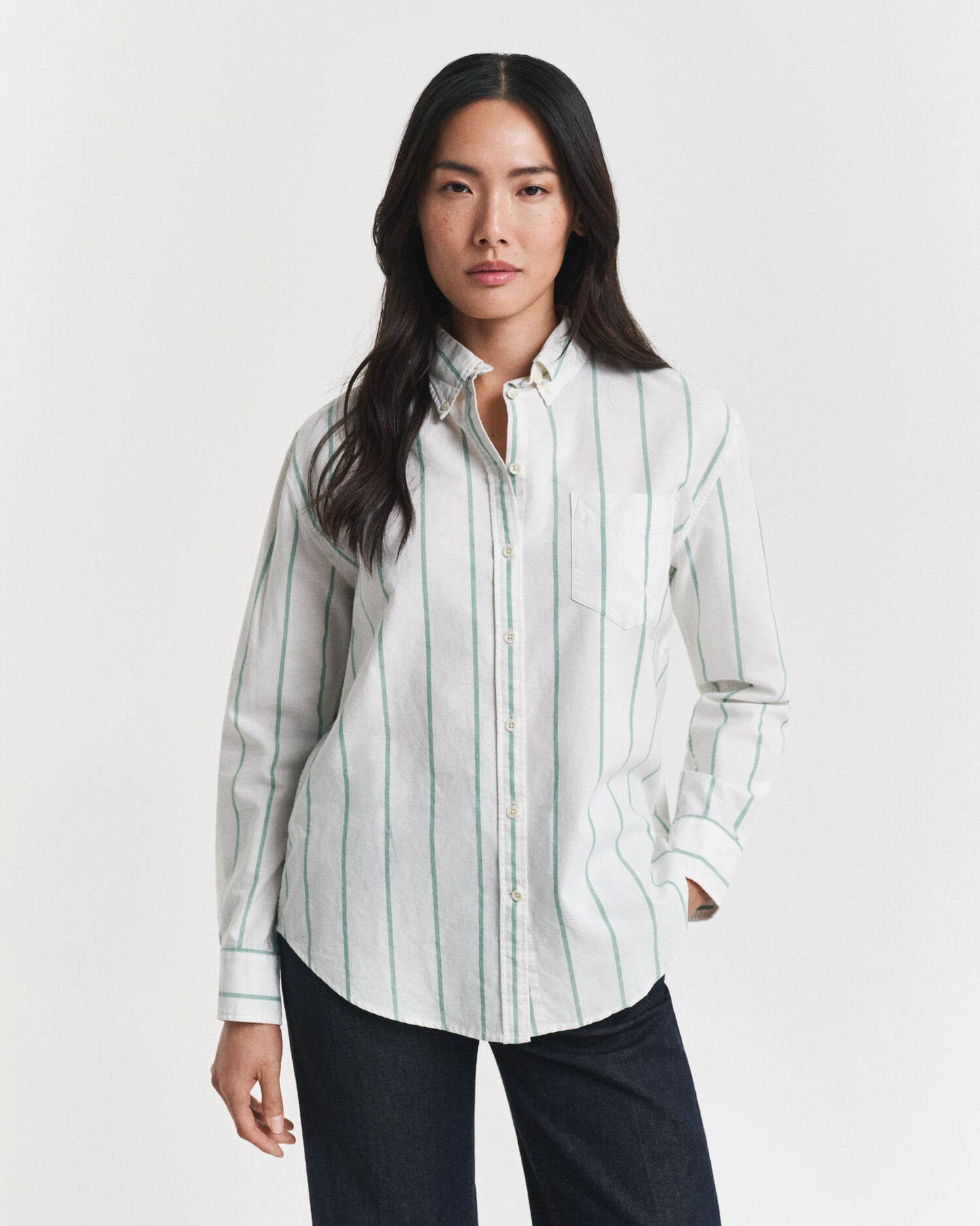 Chemise Oxford classique à rayures coupe décontractée